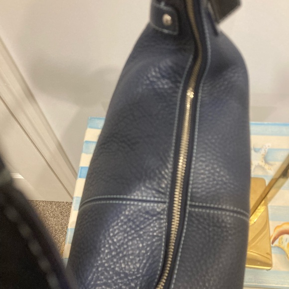 Coach Penelope Dark Blue Pebbled Leather Shoulder Hobo Bag - Picture 7 of 11